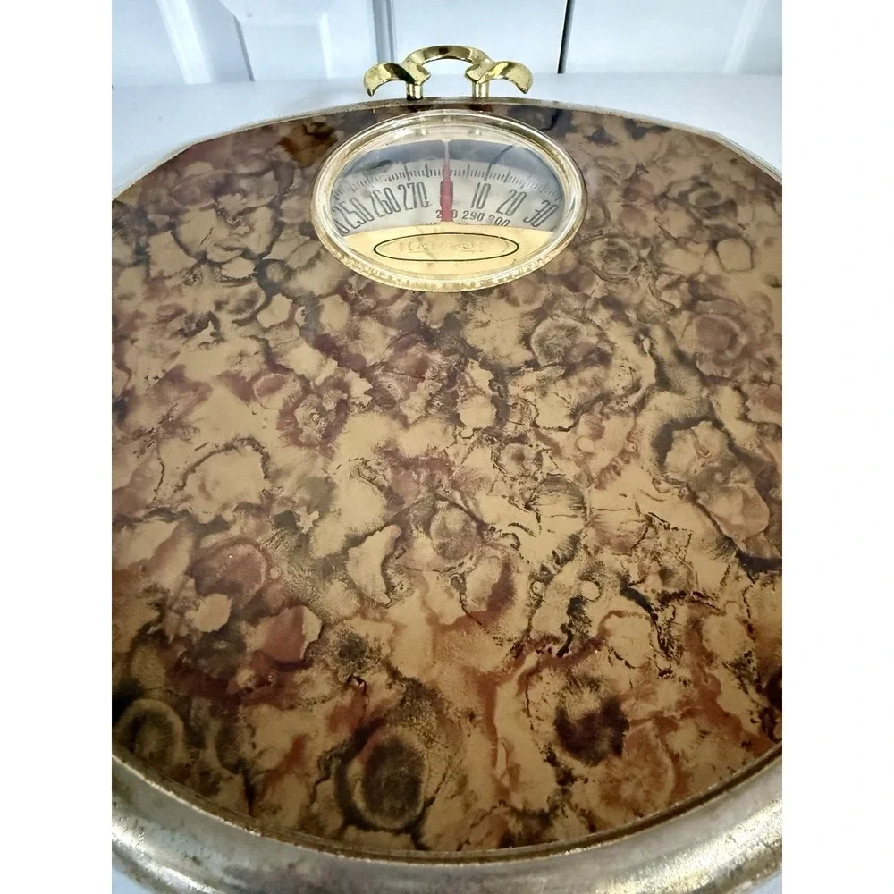 Vintage Hanson Bathroom Floor Scale Royal Copper‎ Marble Design Heavy Duty Steel
